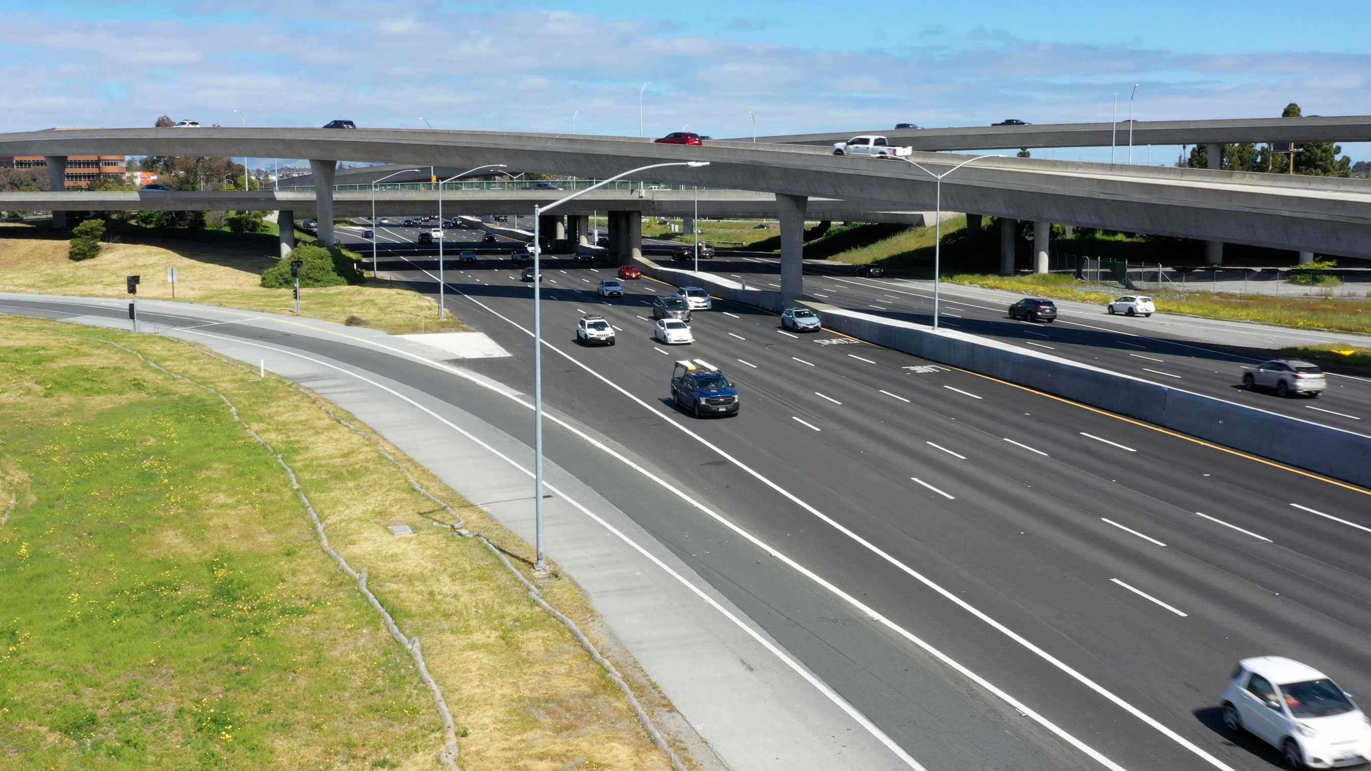 Cars driving on the freeway