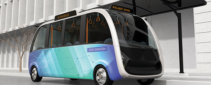 Shared autonomous shuttle vehicle rendering