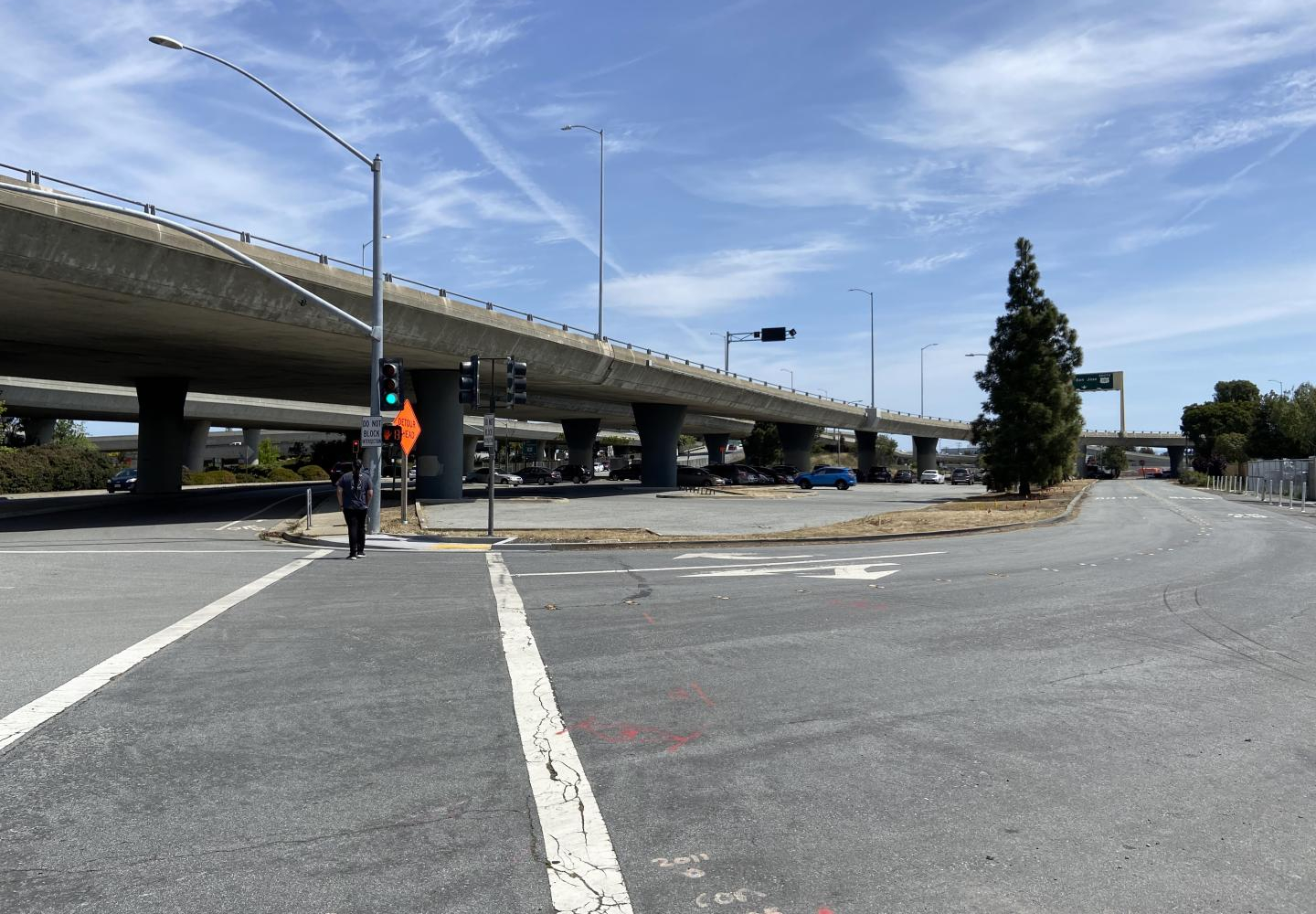 Park &Ride lot at the junction of highways 101 and 92 in San Mateo