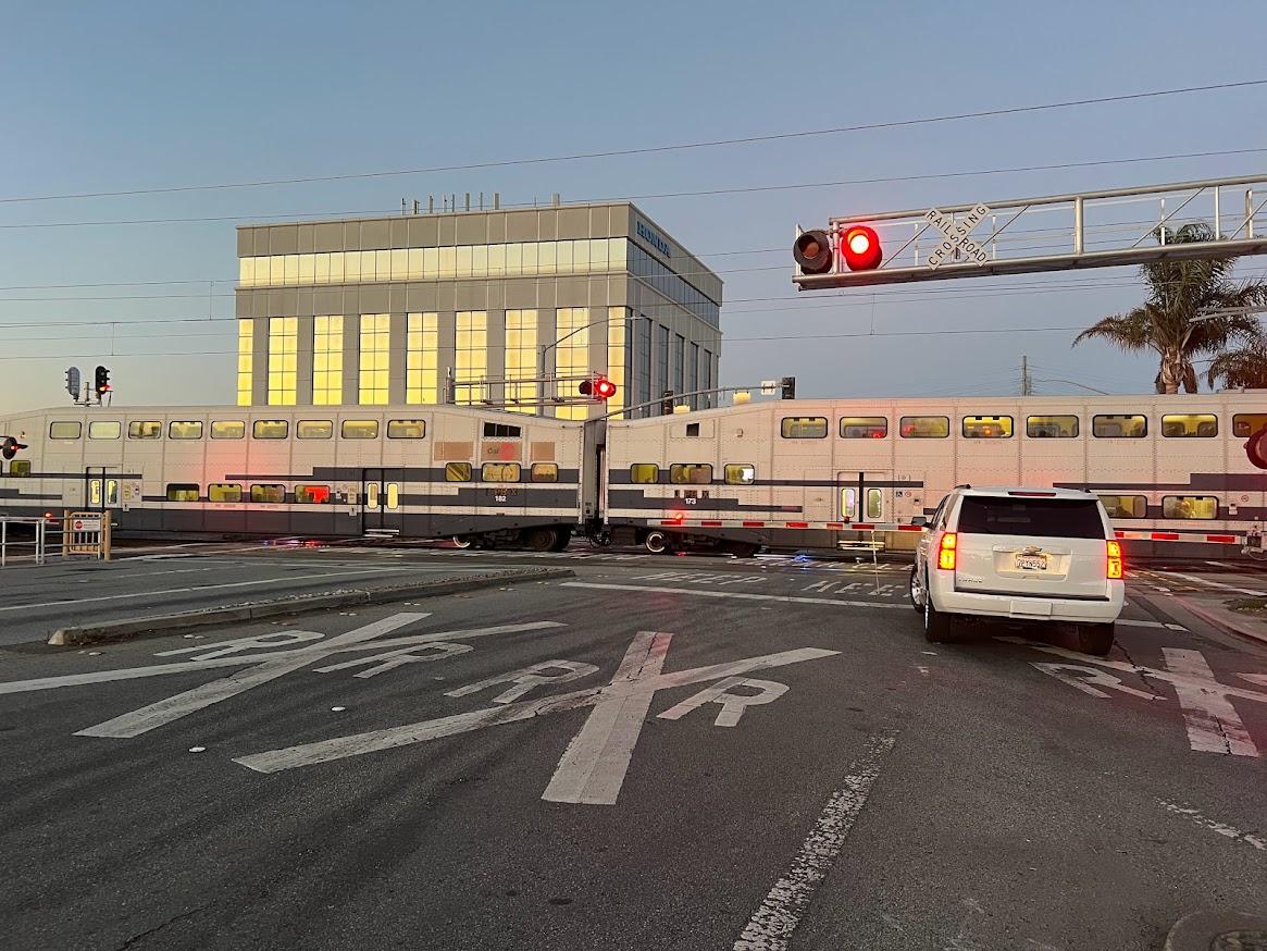 Train is held at the Broadway at-grade crossing following a vehicle strike on Nov. 8.