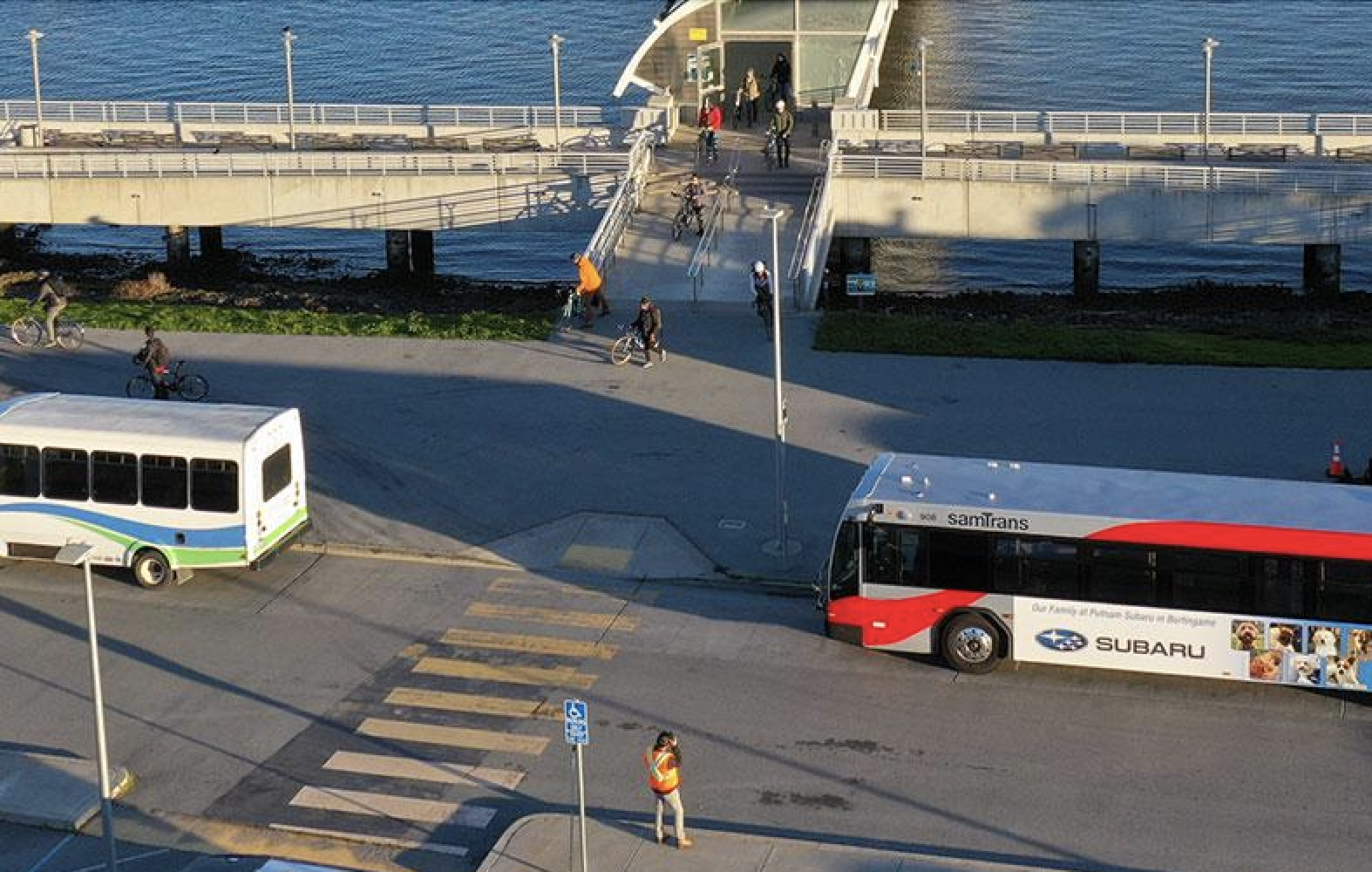 Buses and shuttles at the South San Francisco ferry terminal