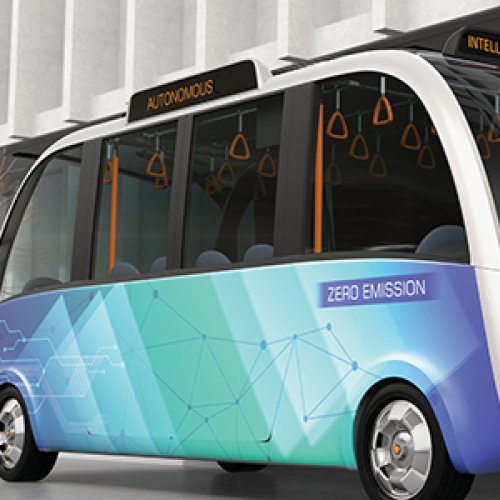 Shared autonomous shuttle vehicle rendering