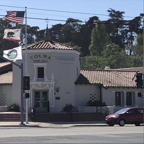 Exterior of Colma Town Hall, California