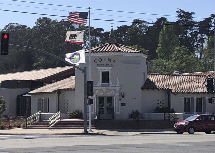 Exterior of Colma Town Hall, California