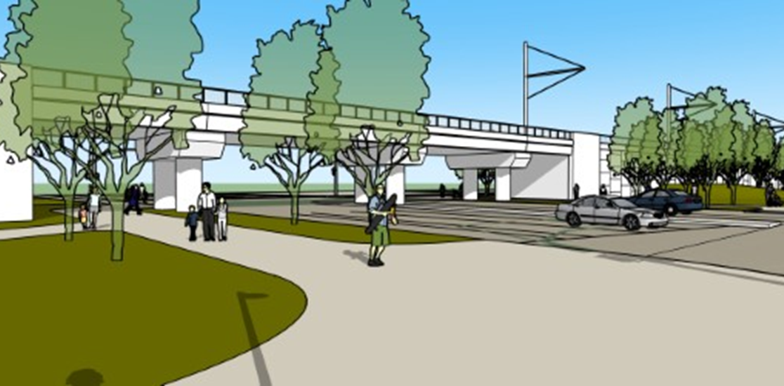 Rendering of the Broadway crossing courtesy of the city of Burlingame.