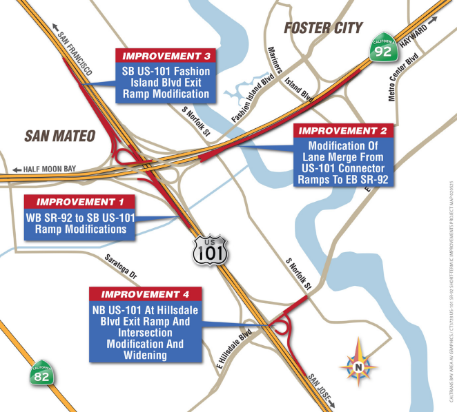 US 101/ SR 92 Area Improvements Project Map